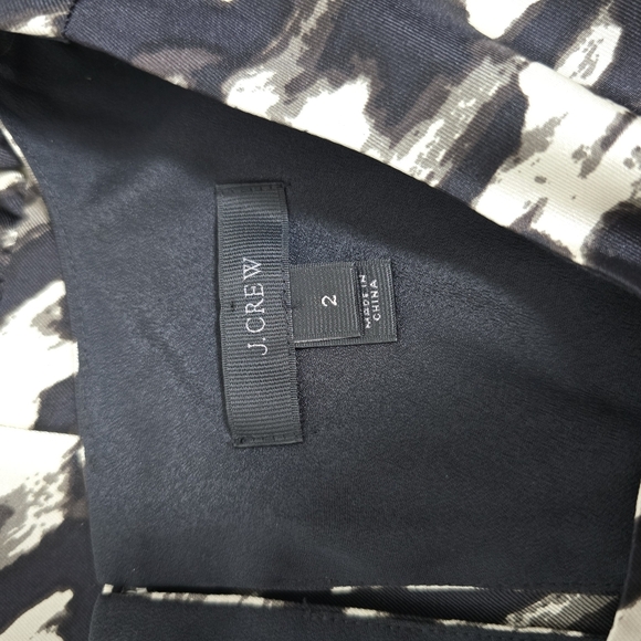 J. Crew Houndstooth 100% Silk Dress Flounce, Ruffled Hem Size 2 - Picture 9 of 11